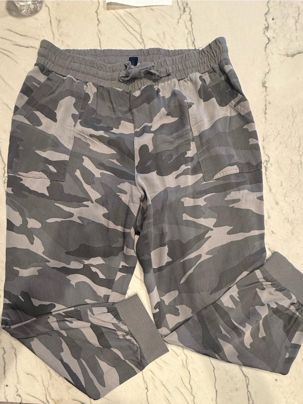 Splendid Gray Camo Joggers XL | 100% Rayon Lounge Pants Elastic Waist - Picture 10 of 16
